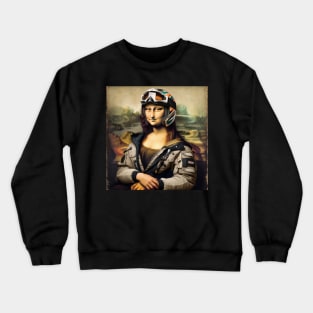 Mona Lisa Inspired - Funny Winter Sport Crewneck Sweatshirt